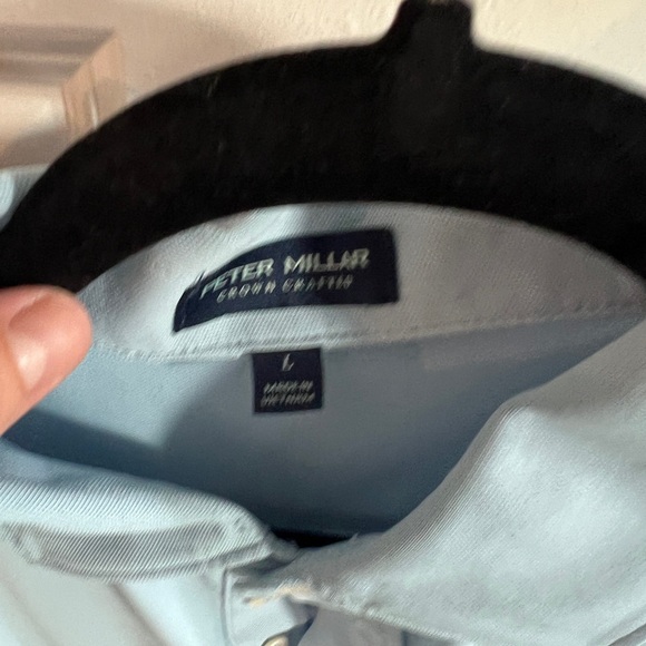 Peter Millar light blue golf polo large - Picture 3 of 3